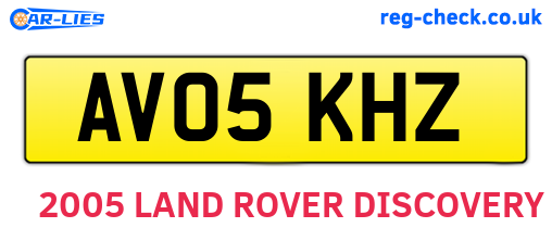 AV05KHZ are the vehicle registration plates.