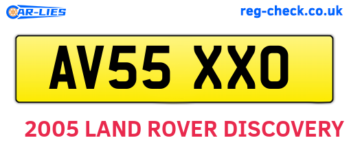 AV55XXO are the vehicle registration plates.