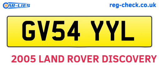 GV54YYL are the vehicle registration plates.