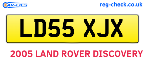 LD55XJX are the vehicle registration plates.