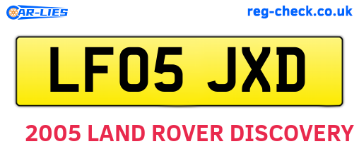 LF05JXD are the vehicle registration plates.