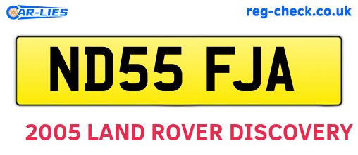 ND55FJA are the vehicle registration plates.