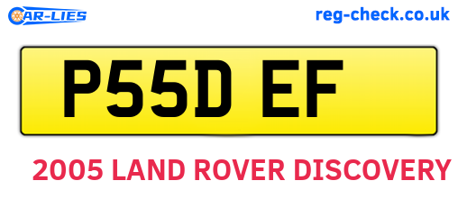 P55DEF are the vehicle registration plates.