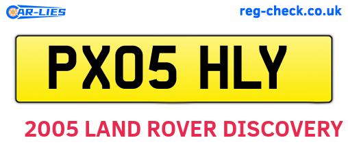 PX05HLY are the vehicle registration plates.