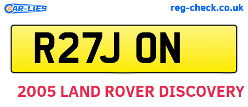 R27JON are the vehicle registration plates.