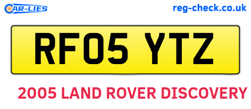 RF05YTZ are the vehicle registration plates.
