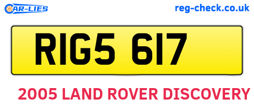 RIG5617 are the vehicle registration plates.