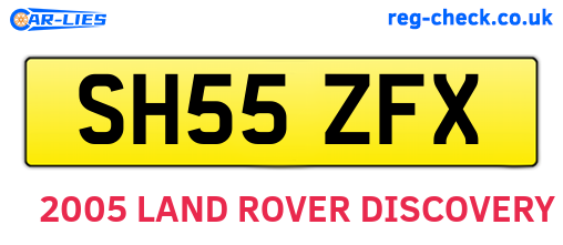 SH55ZFX are the vehicle registration plates.
