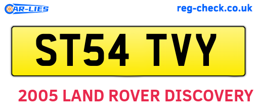 ST54TVY are the vehicle registration plates.