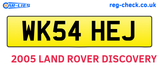 WK54HEJ are the vehicle registration plates.