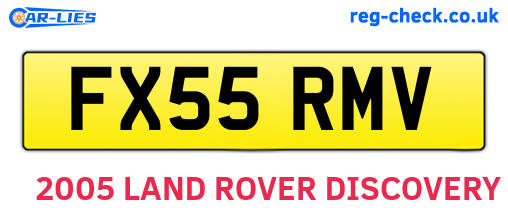 FX55RMV are the vehicle registration plates.