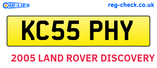 KC55PHY are the vehicle registration plates.