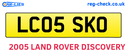 LC05SKO are the vehicle registration plates.