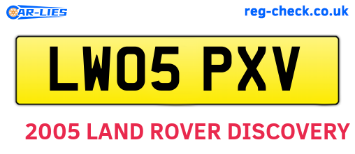 LW05PXV are the vehicle registration plates.