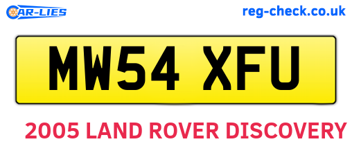 MW54XFU are the vehicle registration plates.