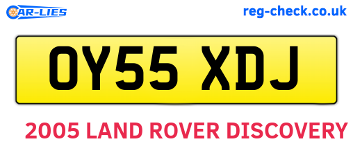 OY55XDJ are the vehicle registration plates.