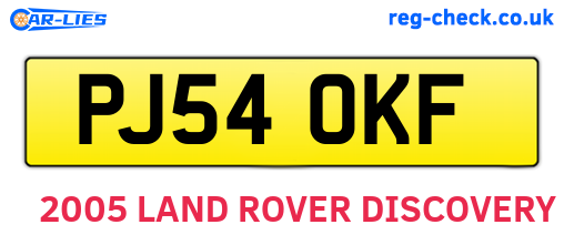 PJ54OKF are the vehicle registration plates.