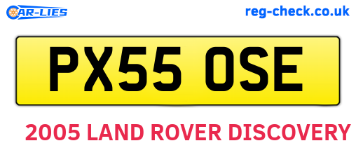 PX55OSE are the vehicle registration plates.