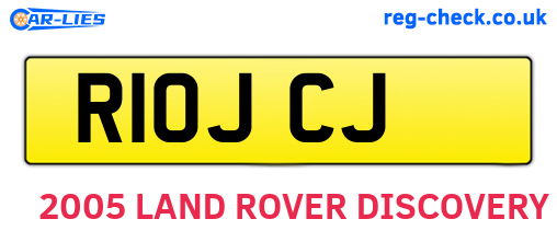 R10JCJ are the vehicle registration plates.