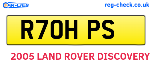 R70HPS are the vehicle registration plates.