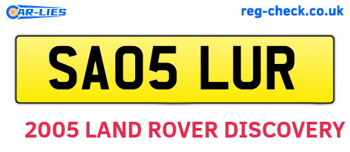 SA05LUR are the vehicle registration plates.