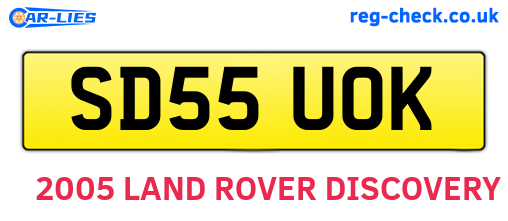 SD55UOK are the vehicle registration plates.