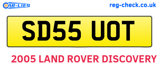 SD55UOT are the vehicle registration plates.