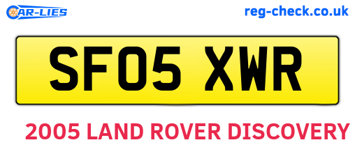 SF05XWR are the vehicle registration plates.