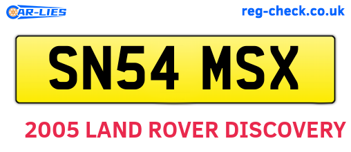 SN54MSX are the vehicle registration plates.