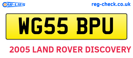 WG55BPU are the vehicle registration plates.