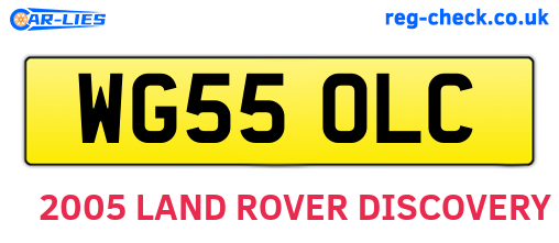 WG55OLC are the vehicle registration plates.