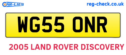 WG55ONR are the vehicle registration plates.
