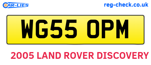 WG55OPM are the vehicle registration plates.