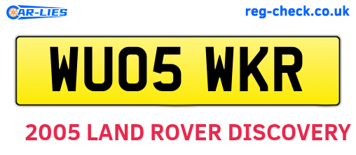 WU05WKR are the vehicle registration plates.