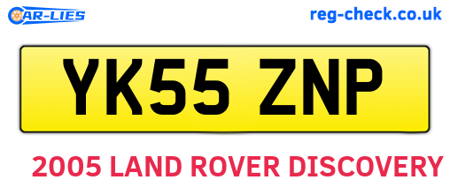 YK55ZNP are the vehicle registration plates.