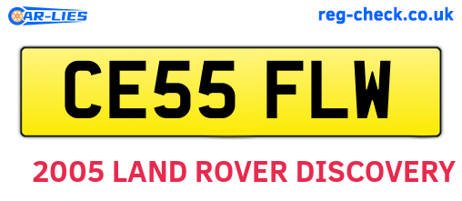 CE55FLW are the vehicle registration plates.