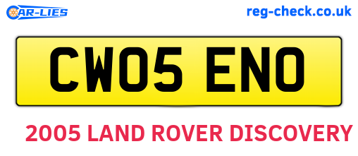 CW05ENO are the vehicle registration plates.