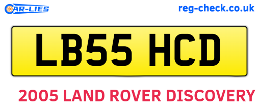 LB55HCD are the vehicle registration plates.