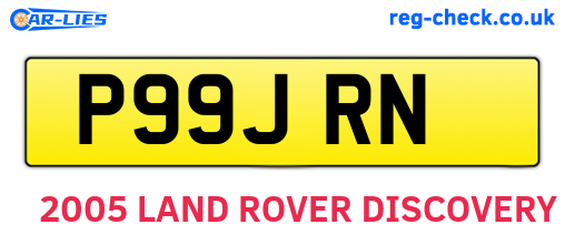 P99JRN are the vehicle registration plates.