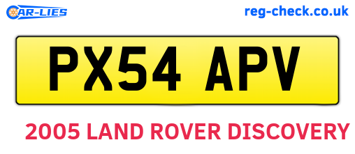 PX54APV are the vehicle registration plates.