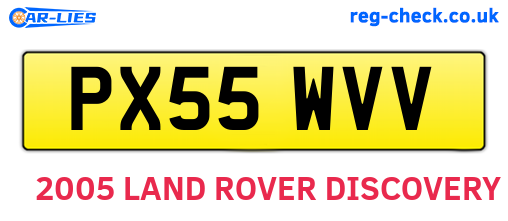 PX55WVV are the vehicle registration plates.