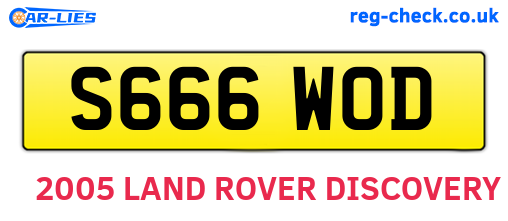 S666WOD are the vehicle registration plates.