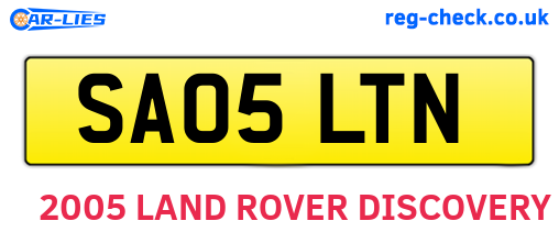 SA05LTN are the vehicle registration plates.