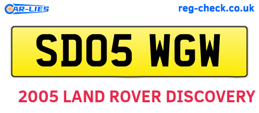 SD05WGW are the vehicle registration plates.