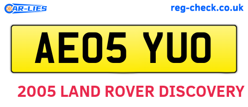 AE05YUO are the vehicle registration plates.