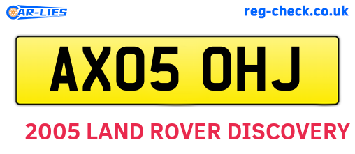 AX05OHJ are the vehicle registration plates.