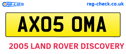 AX05OMA are the vehicle registration plates.