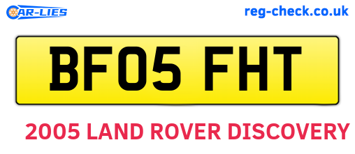BF05FHT are the vehicle registration plates.