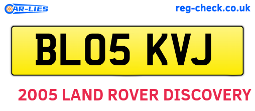 BL05KVJ are the vehicle registration plates.