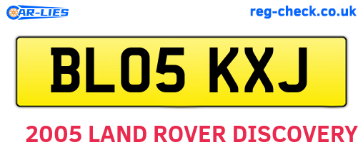 BL05KXJ are the vehicle registration plates.